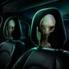 Дышащие Полиэстеровые Аксессуары для Автомобильных Сидений 2 шт. Забавная Накладка на Подголовник в Виде Головы Инопланетянина Креативная Печать Универсальная Уникальная Модификация Подарки Защита Эластичная Авто