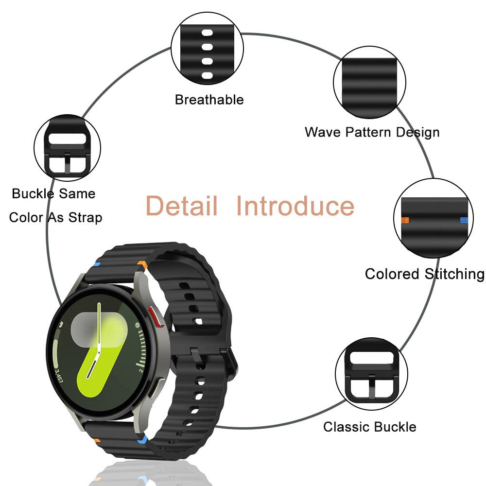 Браслет для Samsung Galaxy Watch 7 FE 6 5 Мягкий легкий водонепроницаемый классический ремешок для Galaxy Watch Classic/Gear/Active