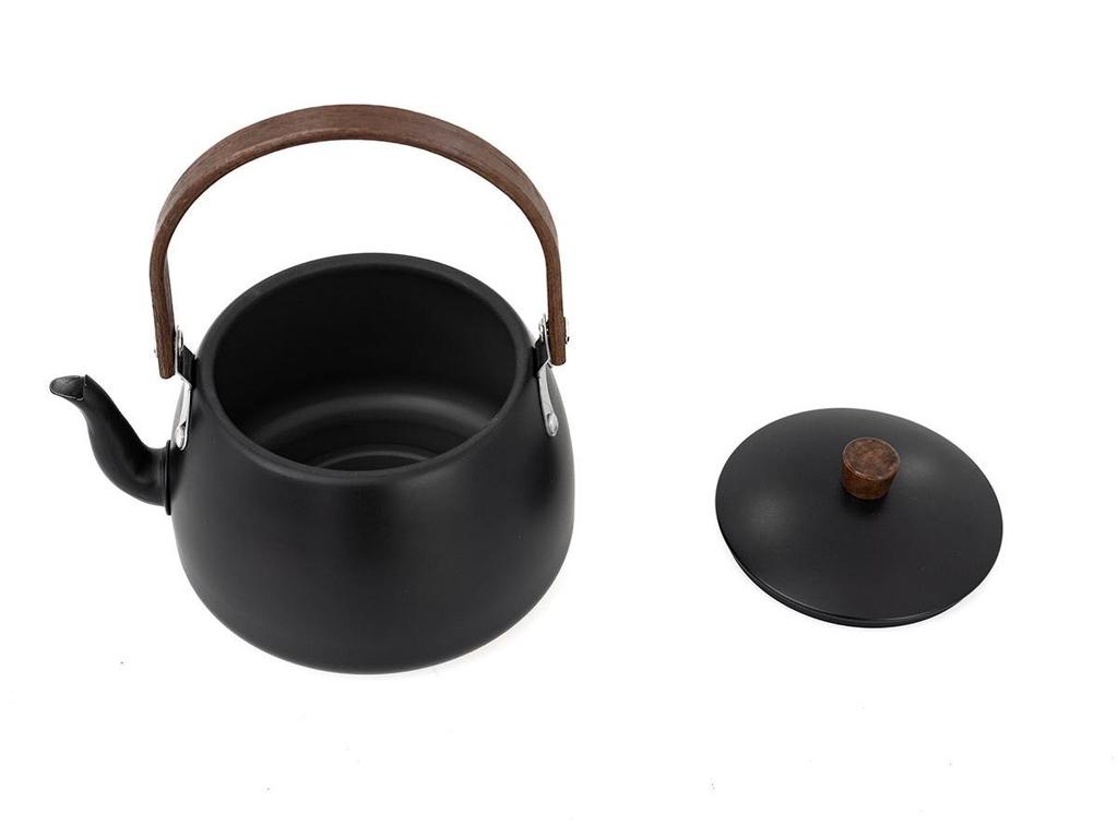 Aluminum Alloy Wood Handle Camping Teapot – Portable Kettle for Boiling Water, Tea, and Coffee