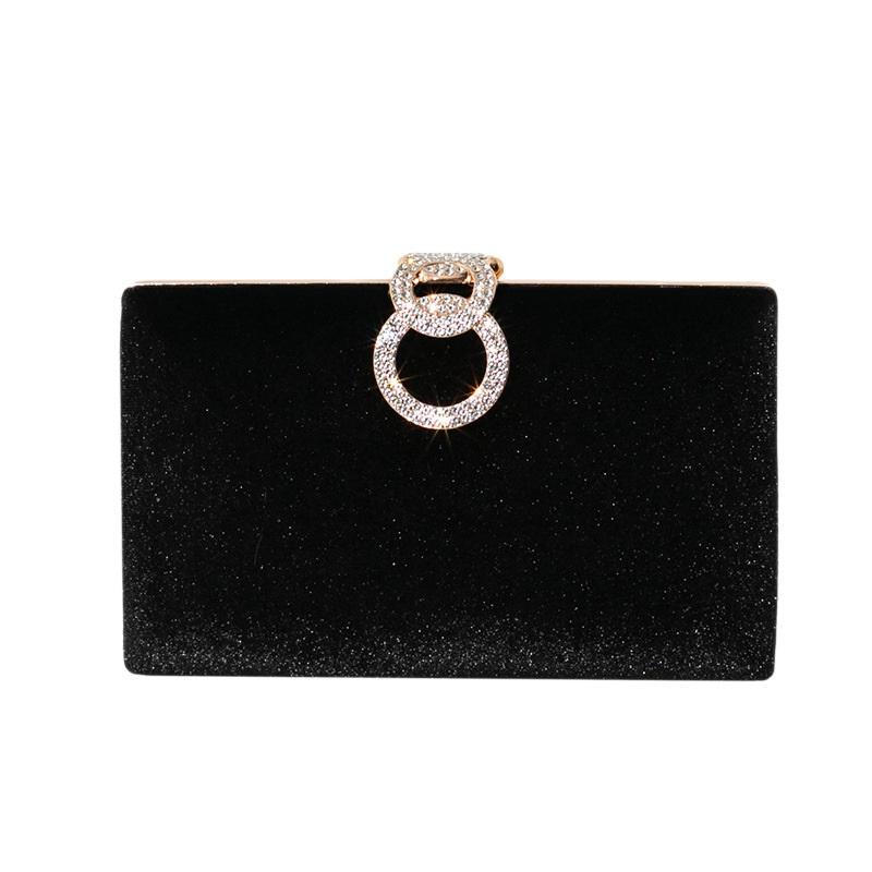 Элегантный Однотонный Велюровый Вечерний Клатч Сумка-Клатч Со Стразами На Цепочке Роскошный Формальный Женский Кошелек Для Вечеринки Банкета