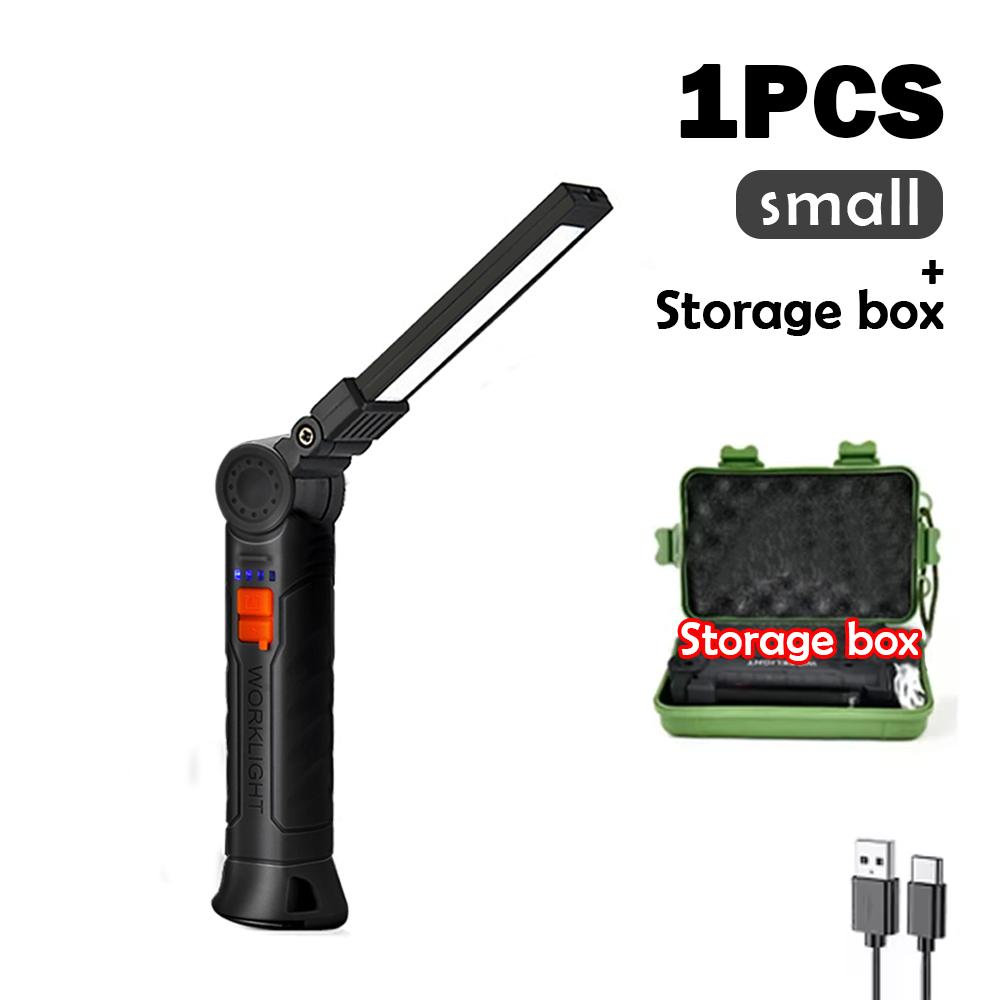 Перезаряжаемые рабочие фонари Светодиодный складной фонарик с магнитной базой COB-свет Вращение на 360° Ремонт автомобиля Дом Гараж Аварийный Кемпинг