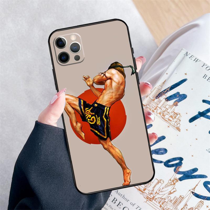 Чехол для телефона Муай Тай Кикбоксинг Бой Для iPhone 16 Pro Max 11 12 13 Mini 14 15 Pro Max XR 15 16 Plus 16e Чехол Coque