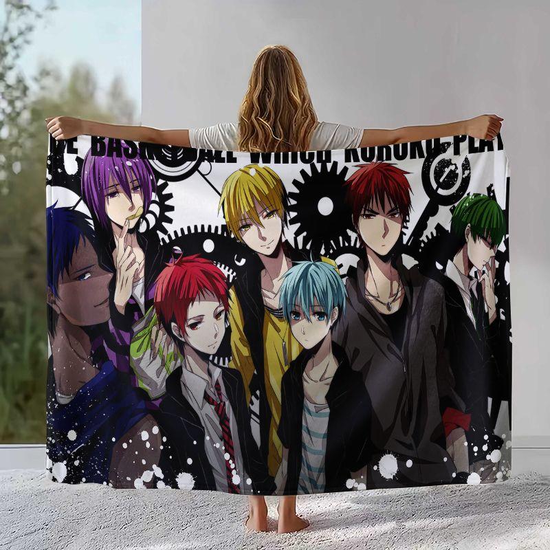 Мультяшное фланелевое одеяло из аниме Kuroko's Basketball, Ультрамягкое теплое плюшевое покрывало для дома, спальни, кровати, дивана, офиса, кемпинга, подарок