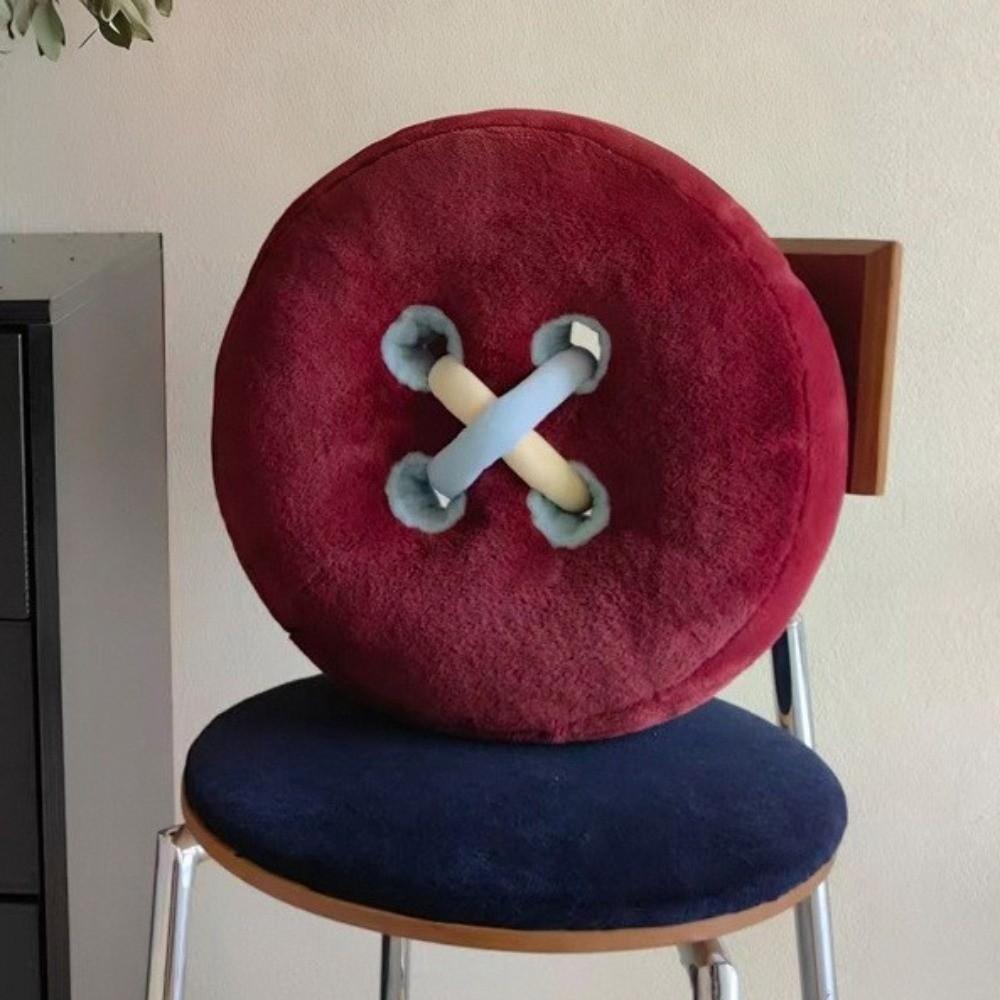 Soft Stuffed Cushion Round Simulation Button Pillow Funny Button Accent Pillow Living Room