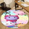 Gabby's Dollhouse Pattern Round Rug, Indoor/Outdoor Mat, for Picnic, Gameroom, Bedroom, Office, Living Room, Home Decor Carpet, Birthday Gift