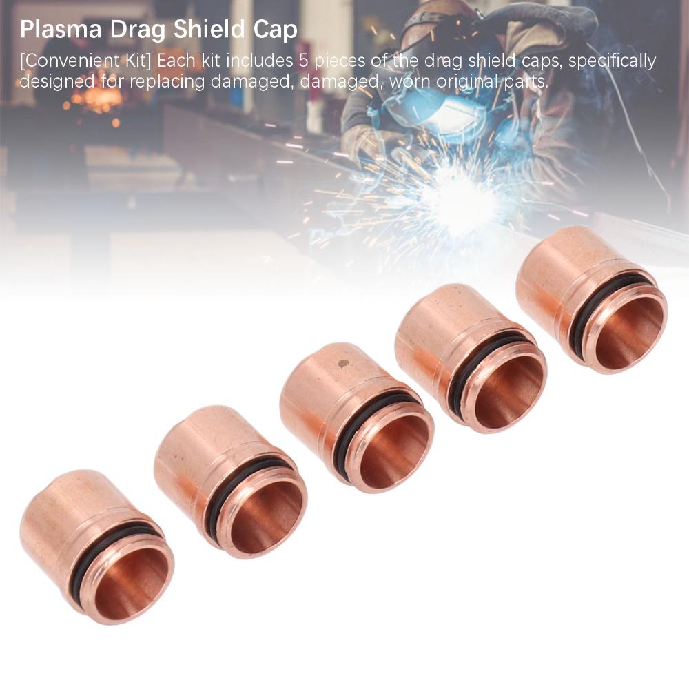 5pcs Number 9-8236 Drag Shield Cap Drag Cutting Plasma Cutting Torch Cap Welding Workshop