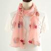 Lotus Leaf Edge Embroidered Wrapped Scarf Women's Long and Versatile High Elasticity Embroidered Scarf Silk Scarf