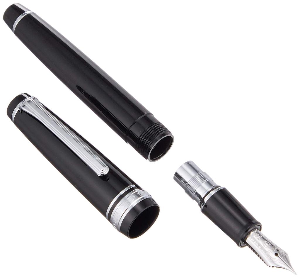 Sailor fountain pen Professional Gear Slim Silver Black Medium Fine 11-1222-320
