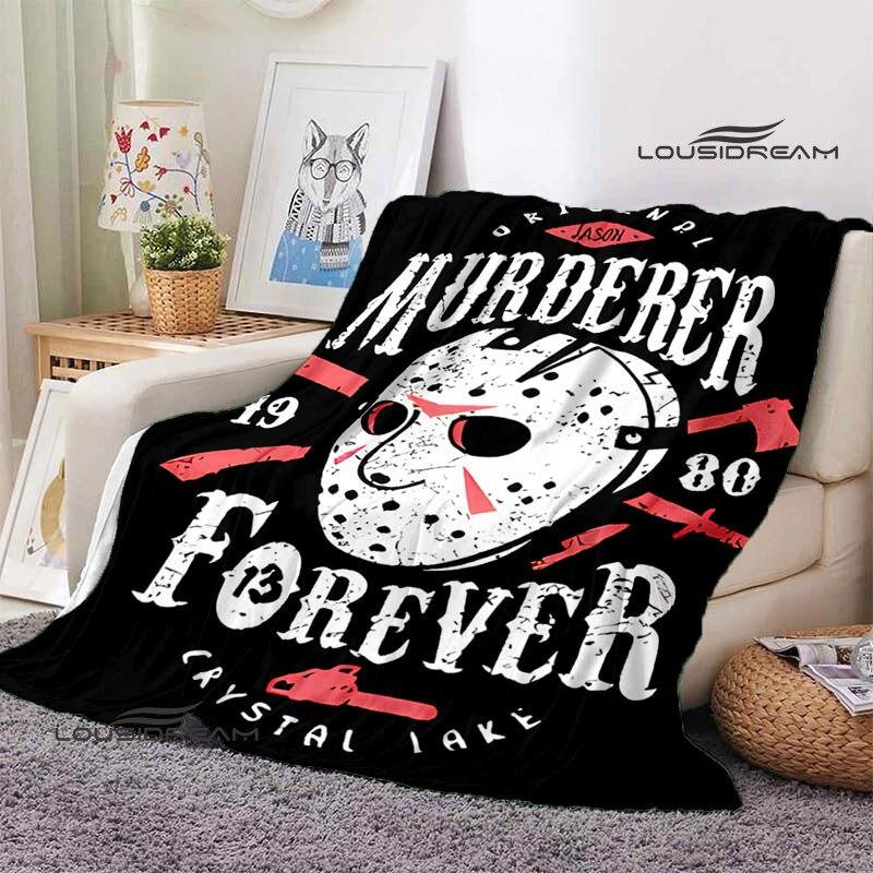 Friday the 13th Jason Print Blanket Fashion Home Decor Flannel Soft Cozy Blanket Home Travel Essential Birthday Gifts