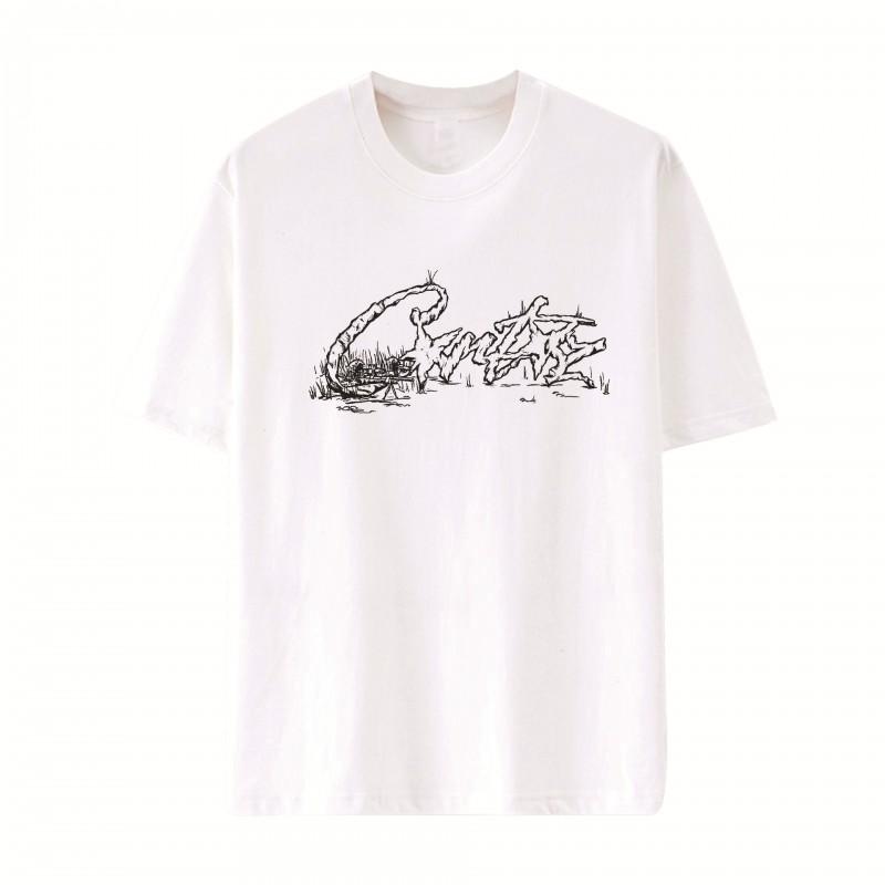 Corteiz Print Cotton Crew Neck Short Sleeve T-Shirt Women Loose Fit Casual Top