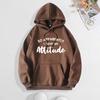 Autumn and winter threaded sweater new letter fashion printing hooded fleece sweater men's and women's tops