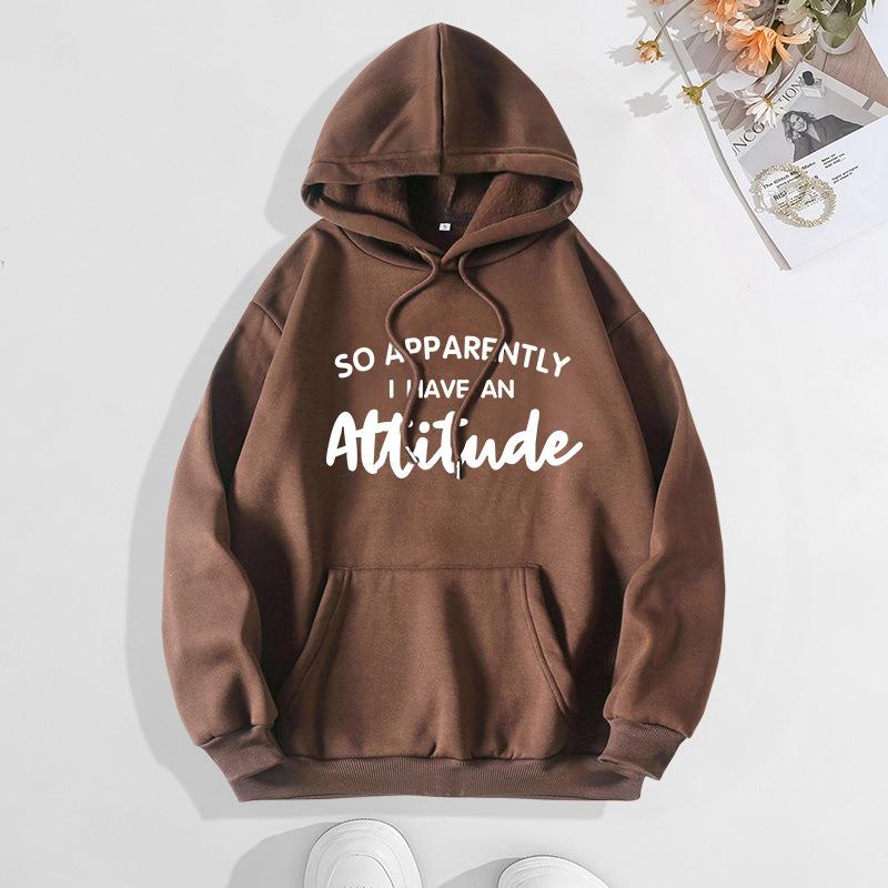 Autumn and winter threaded sweater new letter fashion printing hooded fleece sweater men's and women's tops