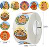 500Pcs/Roll Cartoon Animal Sticker Capibara Kapibala Rabbit Cat Bear Hand Account Decals Gift Bag Sealing Sticker Baking Label
