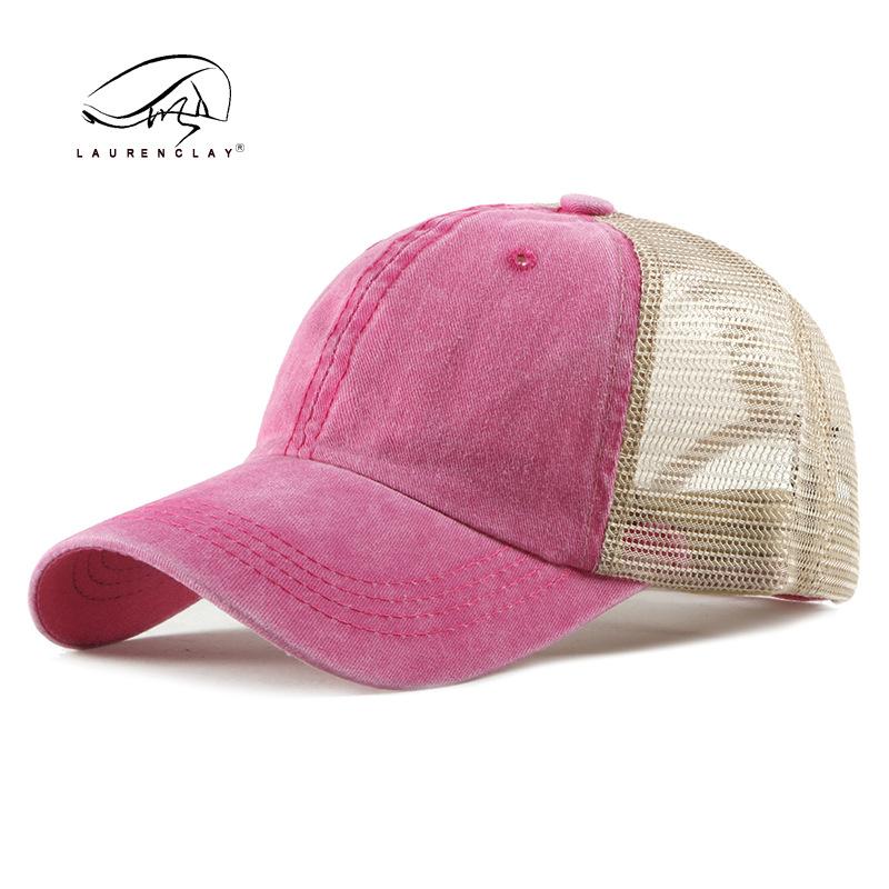 Spring and summer thin breathable mesh baseball cap men's fashion washed cotton cap sun protection visor beach