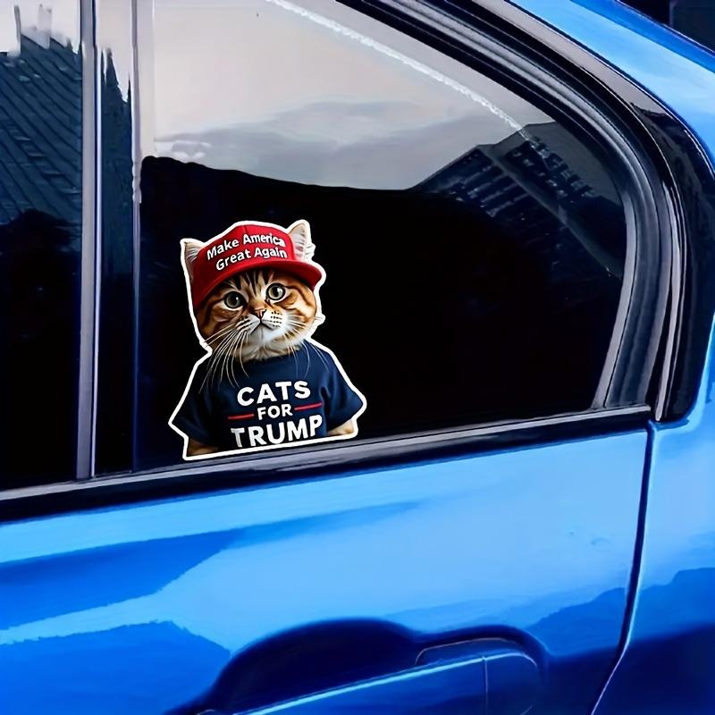 1 шт. Мультяшный кот для Трампа Автомобильные наклейки Водонепроницаемые для окна Багажник Ноутбук Виниловые наклейки Защита от царапин Смешное украшение для автомобиля