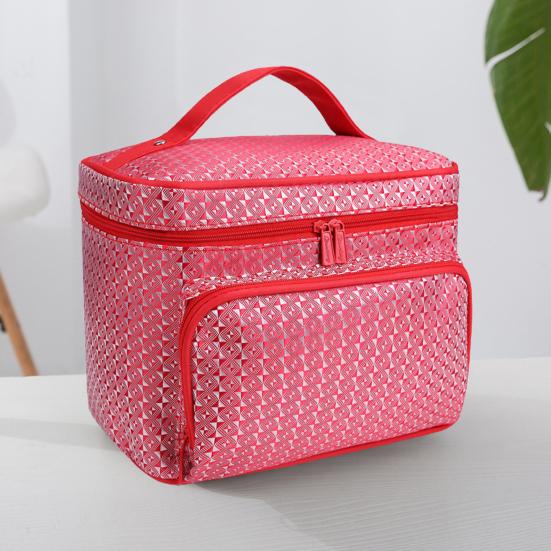 Косметичка с несколькими карманами и двусторонней молнией, органайзер для макияжа из полиэстера для женщин и девочек для спальни