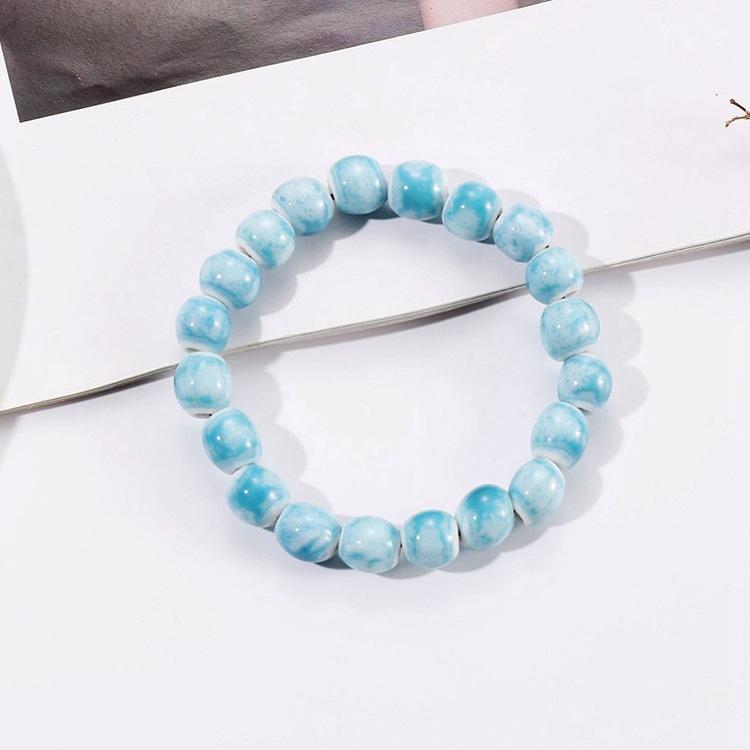 10 мм керамические украшения конфетного цвета полный браслет из бусин эластичный браслет в старинном стиле