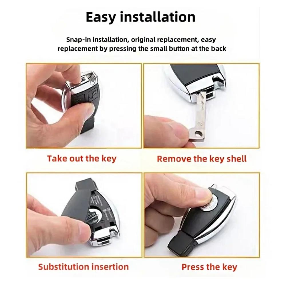 Car Key Remote Back Cover Refit Flip Key Shell Case Accessories For Mercedes Benz AMG A B C Class E GLA CLA GLB GLE E320L GLE350