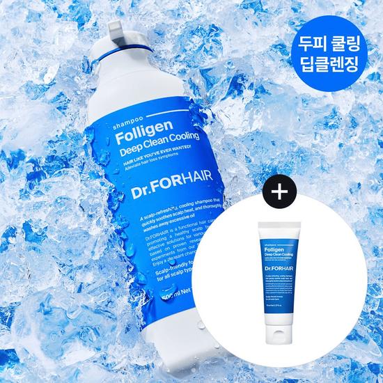 DR.FORHAIR Folligen Шампунь для глубокой очистки с охлаждающим эффектом 300 мл + 70 мл Планирование/Глубокий охлаждающий уход Облегчение выпадения волос Охлаждение кожи головы