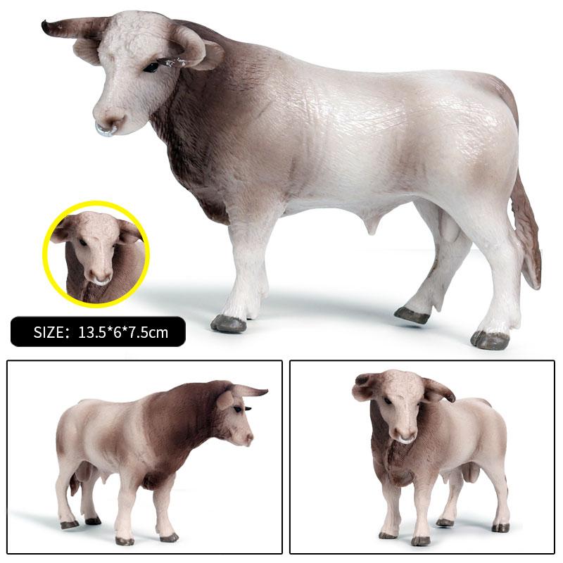 Oenux Фермерские животные Бой быков Ковбой Симуляция Домашняя птица Крупный рогатый скот Теленок Бык Вол Бык Коллекция фигурок ПВХ Модель Игрушка Детский подарок