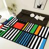 Легкая Роскошь Декор Ковер для Гостиной Цветной Полосатый Нескользящий Моющийся Коврик для Спальни Прикроватный Пушистый Плюшевый Коврик для Пола Дом