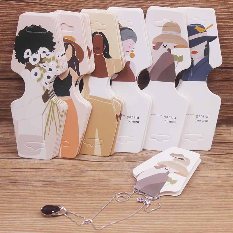 Новое поступление 50 шт. 4,5x12,0 см цветные бумажные карточки для печати ювелирных изделий ожерелье браслет бирка для показа ювелирных изделий этикетка бирка