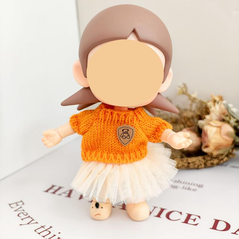 [Cloth Only]Doll Knitted Outfit & Accessories for 20CM Action Dolls , Sweater and Chiffon Skirt Set.