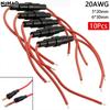 1/10 шт. 20AWG Медный держатель стеклянного предохранителя Винтовой тип 5x20 мм С проводом 20AWG Кабельный корпус предохранителя 250 В 5*20 мм 6*30 мм Коробки предохранителей Стеклянная трубка предохранителя