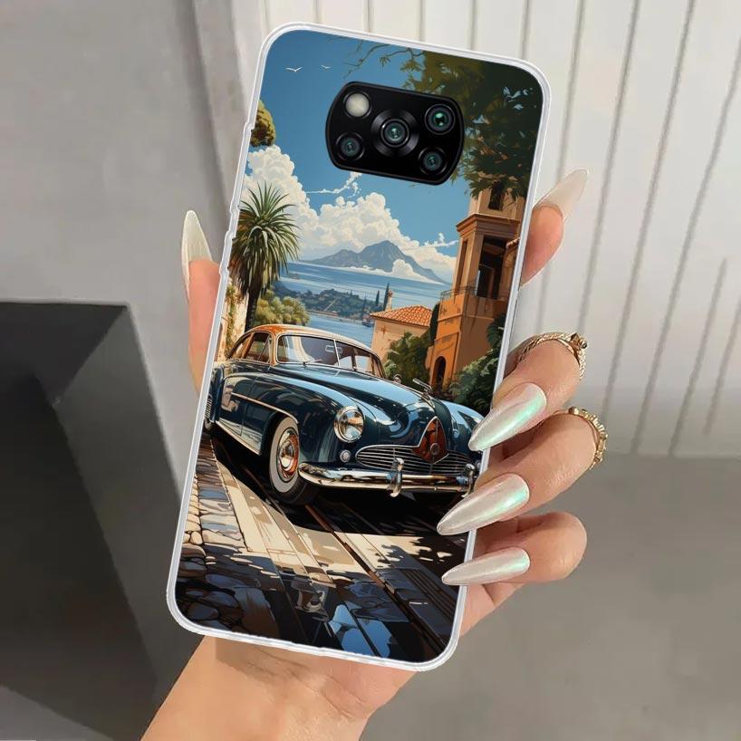 Классический Винтажный Старый Ретро Автомобиль Чехол для Телефона для Xiaomi Poco X7 X6 X5 X4 X3 Nfc F7 Ultra F6 F5 Pro F4 GT F3 M6 M5S M4 M3 Мягкая Печать