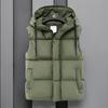 Мужской повседневный жилет с капюшоном, однотонная куртка без рукавов, мужской толстый жилет на молнии, верхняя одежда
