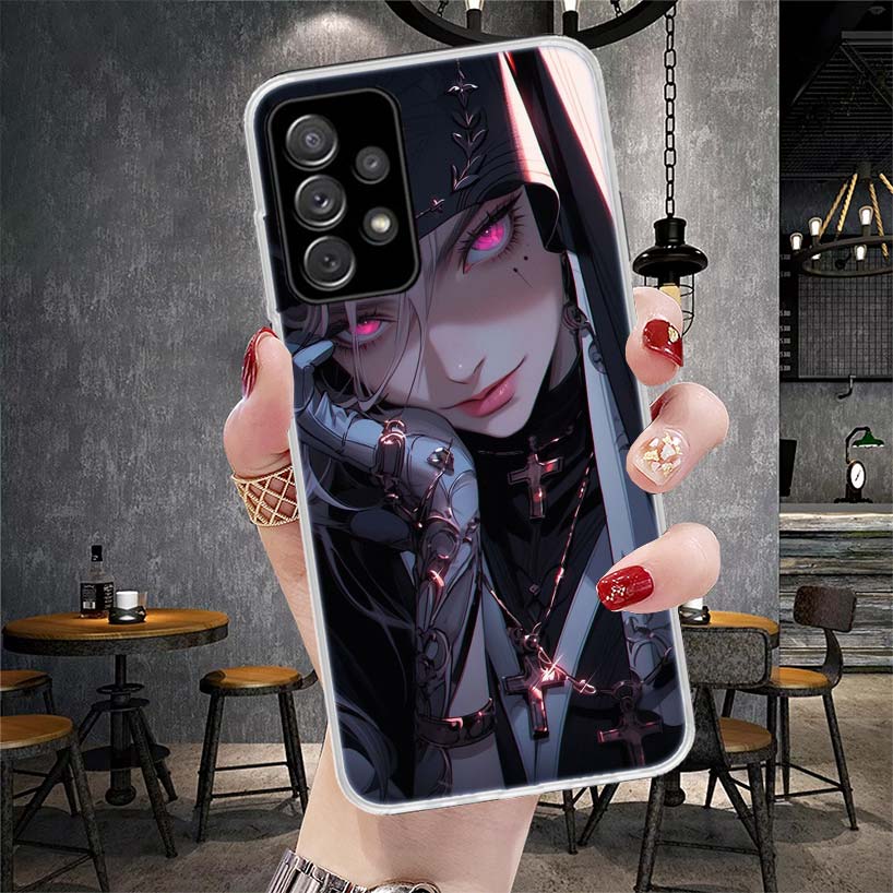 Мягкий чехол для телефона 'Темная демоническая монахиня' для Samsung Galaxy S22 S23 S24 S25 Edge S26 Ultra S20 FE S21 Plus + Fundas Coque Galaxy S20 S21 S