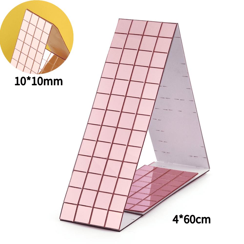 Mosaic Tiles Self-Adhesive Real Craft Square Mirrors Mosaic Tiles Stickers Bathroom DIY Handmade Craft Home Decoration