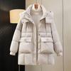 Autumn Winter Thicken Warm Parka Women Casual Sweety Solid Color Big Pocket Loose Hooded Coat Jackets Outwear