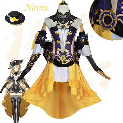 Ysir Navia Cos Костюм Genshin Impact Fengdan Игровой костюм Полный комплект аниме Косплей Женский