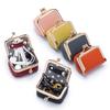 Coin Purse Small Jewelry Bag Faux Leather Golden Clip Closure Earrings Rings Necklace Organizer