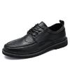British Style Split Leather Men's Casual Business Lace Up Moccasin Shoes Comfortable Non Slip Fashion Black Dress Formal Casual Leather Shoes