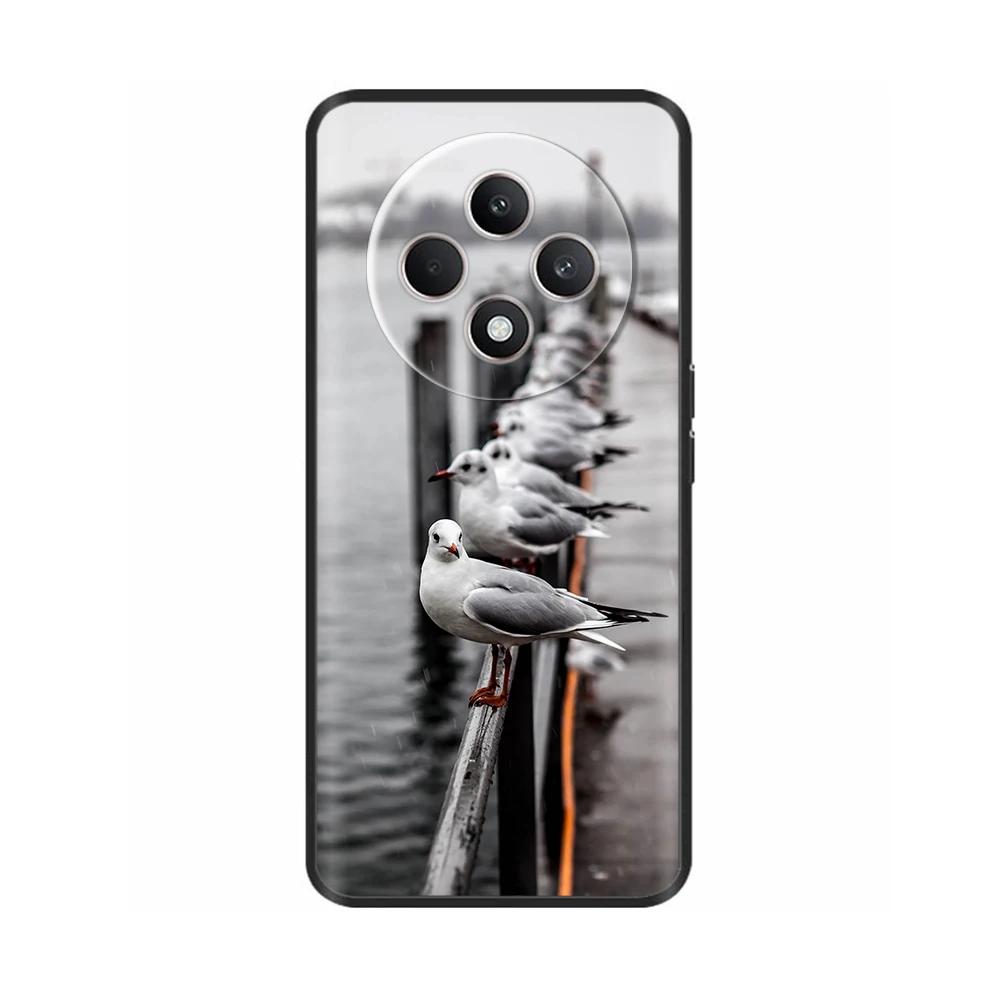 Чехол для Oppo Reno12 F CPH2687 Чехол Милое Сердечко Мягкий Черный Силикон Защитные Чехлы для Reno 12F Reno12F 5G 2024 Fundas