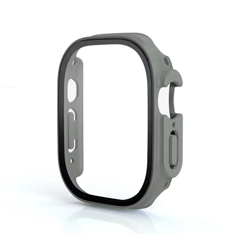 Жесткий Чехол для Apple Watch Ultra 3/2 49мм Защита Экрана Закаленное Стекло Бампер Защита от Царапин для iWatch Ultra 3/2/1 49мм