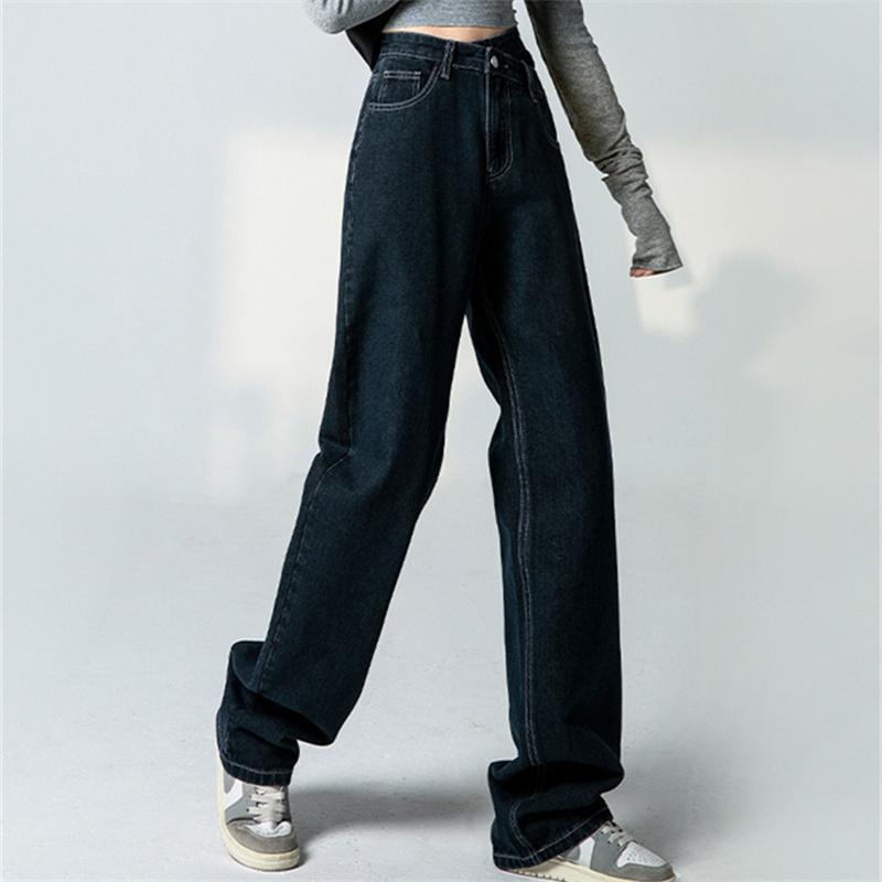 Винтажная весна 2022, женская мода с высокой талией, женские широкие джинсы, мешковатые женские джинсовые брюки-карго, джинсовые брюки для мамы