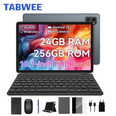 TABWEE T20 Android 15 24 ГБ ОЗУ 256 ГБ ПЗУ Планшет 10 дюймов 1280x 800 FHD FHD Дисплей Octa Core T606 ПК Планшет с клавиатурой