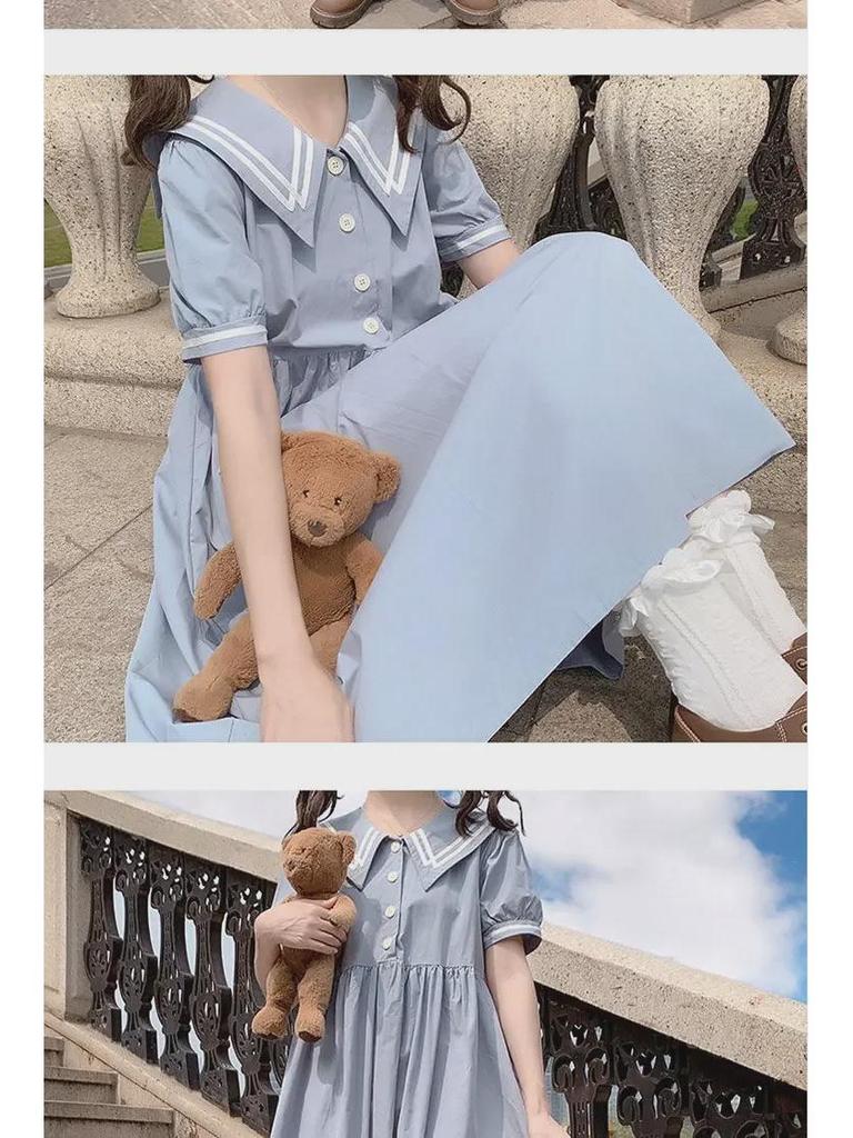 Летнее платье для девочек с кукольным воротником - Junior High Talysia Japanese Style