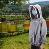 Beekeeping Protective Veil Jacket Bee Suit Smock with Double Zippers Beekeeper AccessoryGray