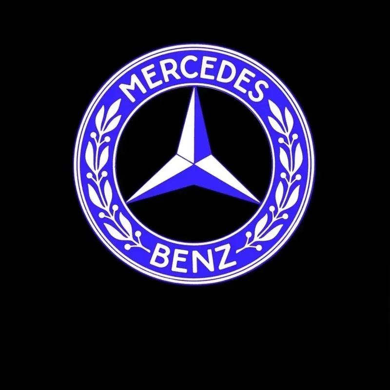 2Pcs Car Door Welcome Light Auto Emblem Badge LED Projector Lamp For Mercedes Benz C Class CLK SLK SLR W203 W208 W209 R171 R1721
