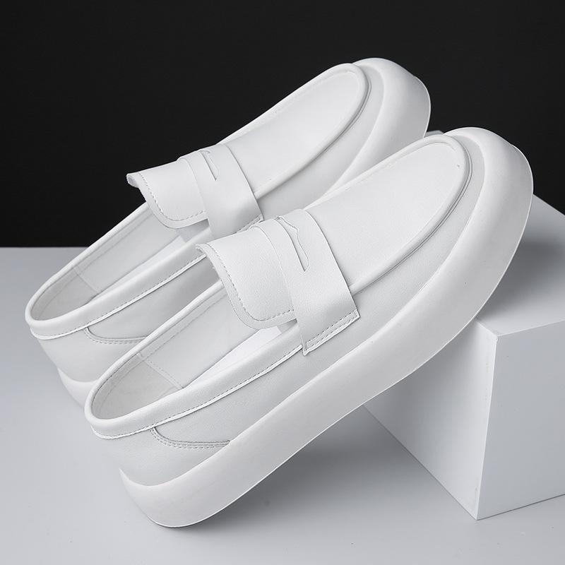 FashionNew Модные кожаные туфли на платформе для мужчин Дизайнерские однотонные деловые мужские туфли на мягкой подошве весна-осень