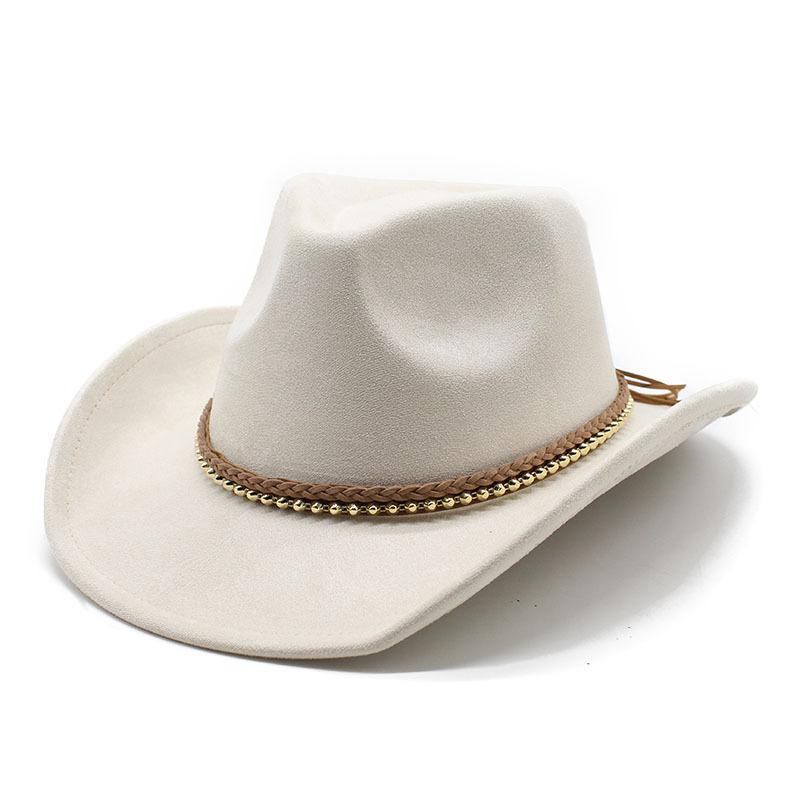 Western Cowboy Hat Suede Bullhead British Jazz Hat Men'S And Women'S Ethnic Hat Top Hat