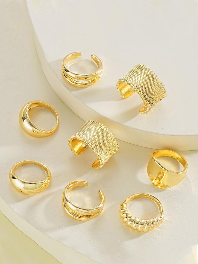 iF ME Набор из 8 преувеличенных, сексуальных, неровных, геометрических, гладких, глянцевых, модных и персонализированных колец