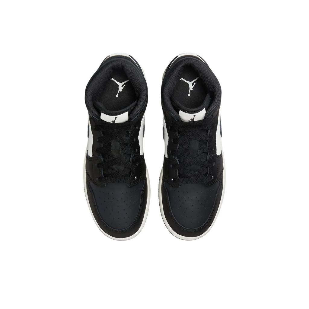 Air Jordan 1 Mid GS Черные Офф-Нуар Детские Кроссовки Саммит-Белый DQ8423-010