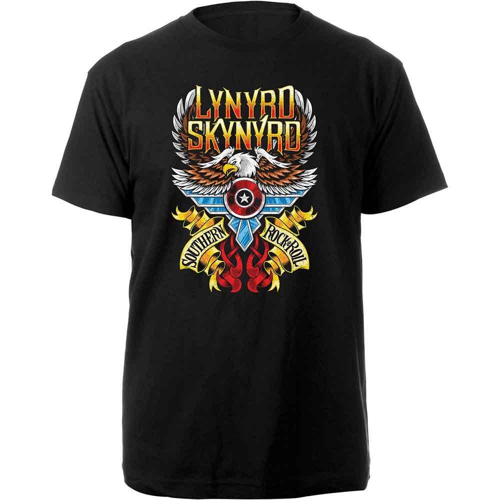 Lynyrd Skynyrd T Shirt Southern Rock And Roll Band Logo new Official Mens Black