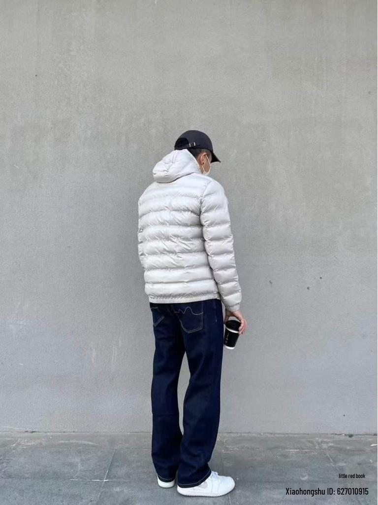Модная мужская легкая белая куртка с капюшоном на утином пуху 2025: Универсальная, теплая, повседневная зимняя одежда