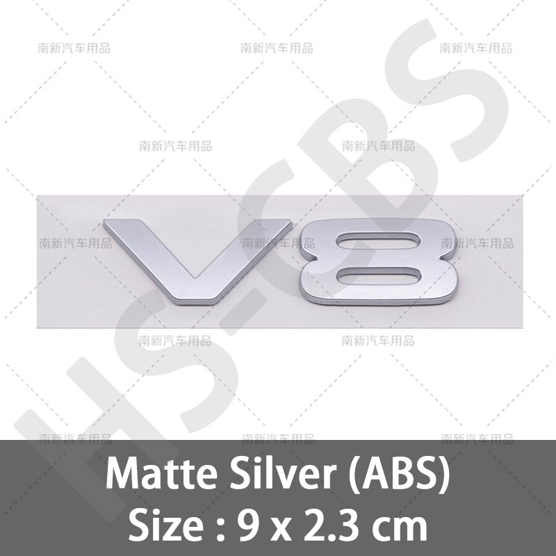 3D ABS Car Engine Displacement Logo V8 Letter Embelm Rear Trunk Badge Auto Tailgate Stickers